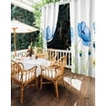 thumbnail image 5 of Spring Floral Outdoor Curtains for Patio, Blue Yellow Poppy Watercolor Flowers Waterproof Weatherproof Outside Privacy Curtains Outdoor Drapes for Porch Pergola Gazebo 54x84 Inch, 2 Panel, 5 of 9