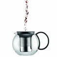 thumbnail image 2 of 34oz Assam Glass Tea Press With Stainless Steel Filter  Black Plastic Lid, 2 of 5