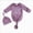 Y143-Dark Purple, variant on Newborn Boys Girls Knotted Sleeping Bag Fetal Hat Set Baby Outfit Set Pajamas Tracksuit Sweatsuits Set Back-To-School Outfit Set 0-3 Months