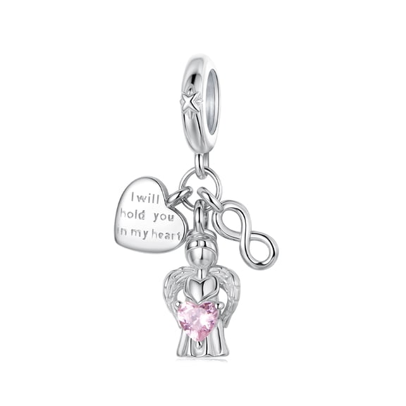 Guardian Angel Love PendantCharm, Genuine 925 Sterling Silver Charm, Compatible with Most Charm Bracelet