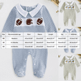 thumbnail image 3 of 0-3 Months Infant Jumpsuit Fall Baby Boy Footie Romper Jumpsuit Footed Clothes Knit Outfit Long Sleeve Newborn Fall Winter Clothes,Green Jumpsuit One-Piece Jumpsuit, 3 of 6