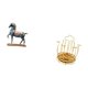 thumbnail image 5 of Escultura de caballo de pie para decoración de sala de estar, escritorio, estantería, con organizador giratorio para tazas y soporte de metal para arm, 5 of 8