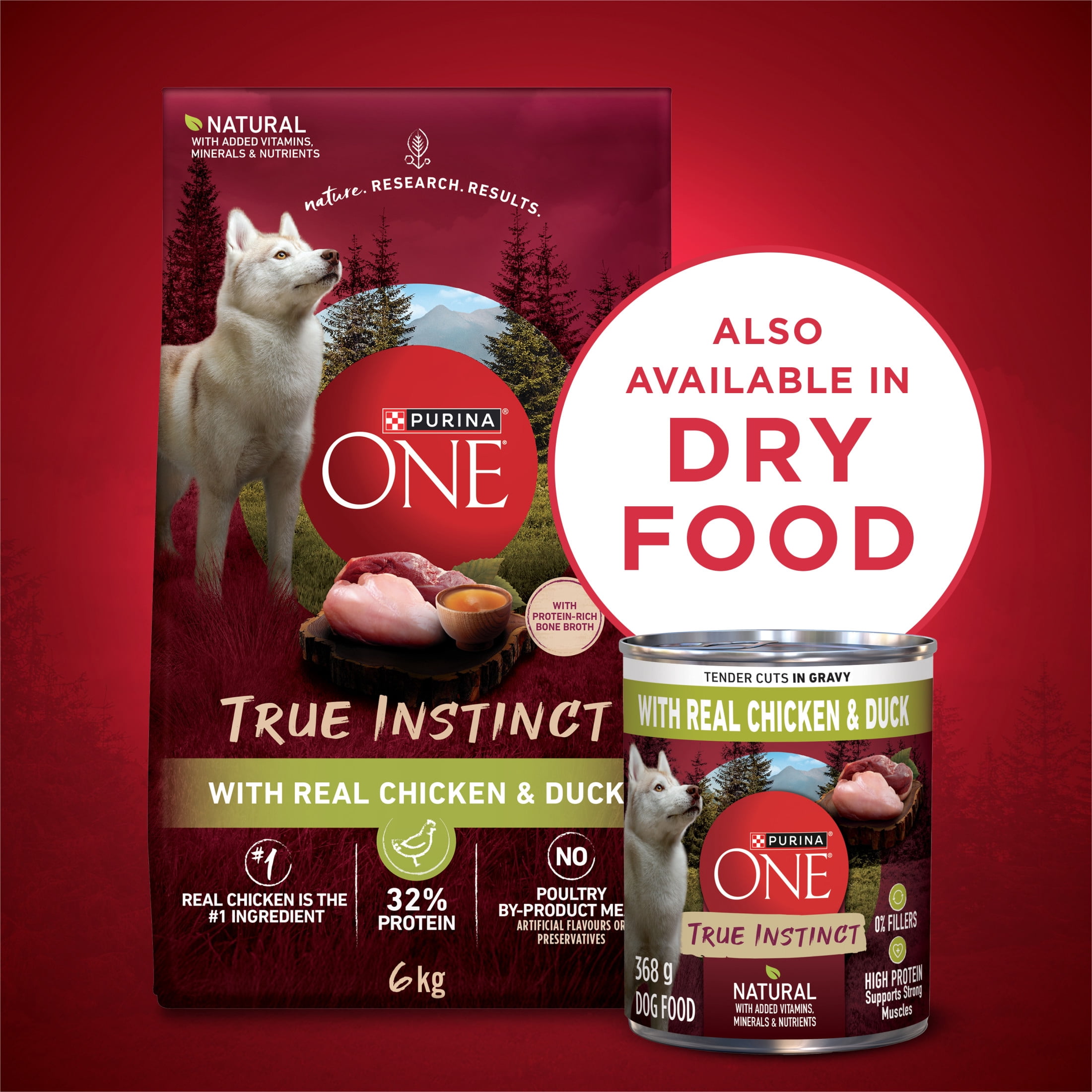 Purina ONE True Instinct With Real Chicken & Duck, Wet Dog Food, 368 g