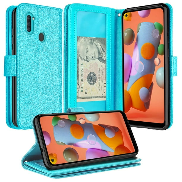Case for Samsung Galaxy A11 Leather Flip Pouch Wallet Case Cover Folio