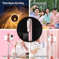 thumbnail image 3 of bedienty Self Stick Multicolor V4.0 Wireless Remote Control Tripod Foldable Bluetooth-Compatible Phone Holder Stand with Fill Light Pink 1Set, 3 of 6