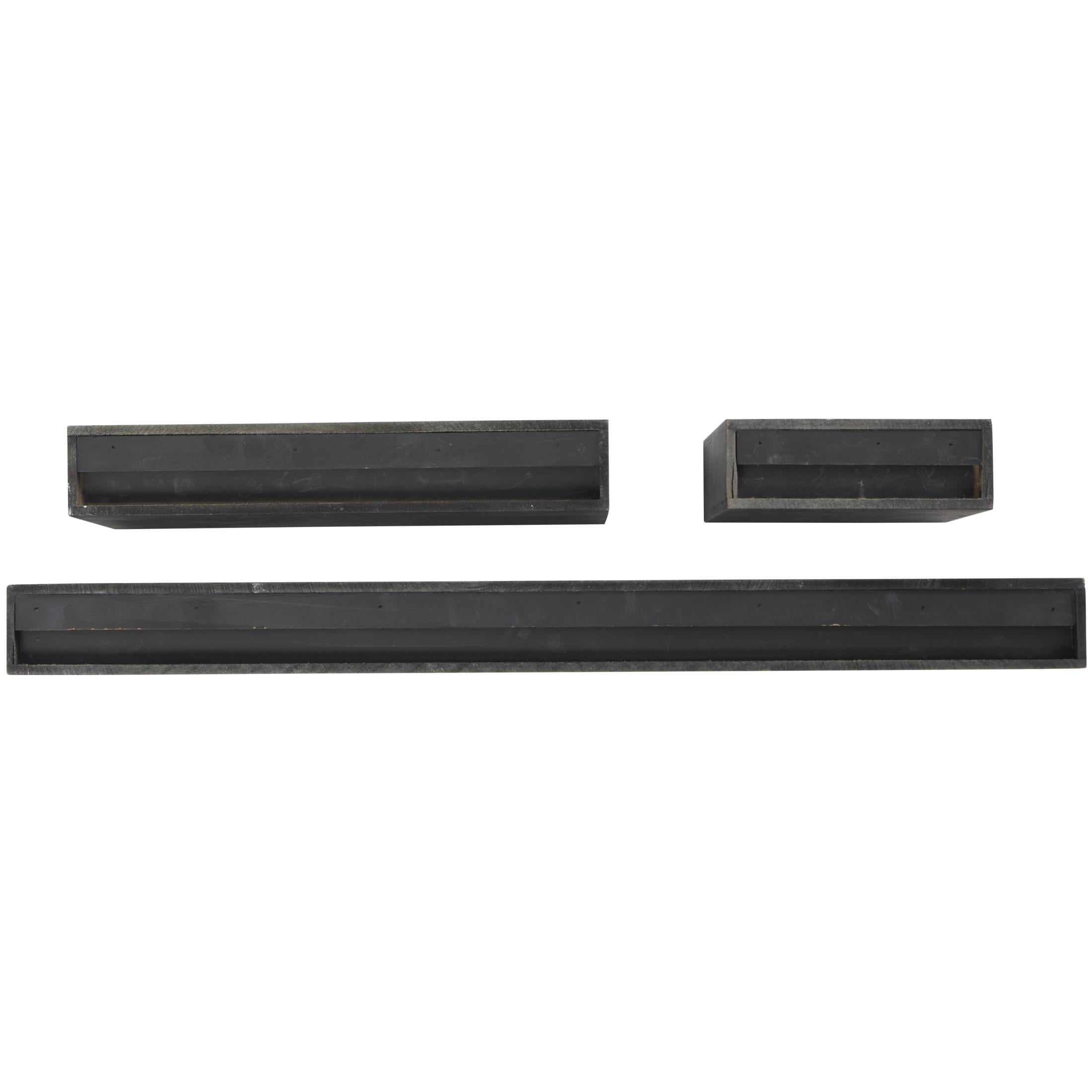 CosmoLiving by Cosmopolitan 24", 12", 6"W 3-Tier Black Wall Shelf (3 Count)