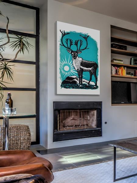 "The Caribou" Painting Print on Wrapped Canvas