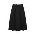 thumbnail image 2 of HH TRAF Falda midi lisa con capa decorada con lazo versátil y nueva moda para mujer Falda elegante con cremallera hasta el tobillo para uso diario, 2 of 4
