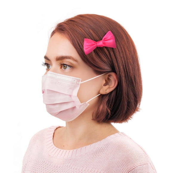 Cubrebocas Infantil Ambiderm CUBREBOCAS3P-2820 Tricapa Plisado Rosa 50 pzs