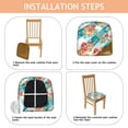 thumbnail image 4 of Pioneer Flower Seat Covers for Dining Room Chairs Set Of 4,Stretch Printed Washable Chair Seat Cover with Elastic Ties and Button,Removable Waterproof Couch Cushion Covers, 4 of 6