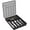 Black, variant on Silverware Organizer with Lid, Covered Utensil Tray for Kitchen Drawer and Countertop, Plastic Cutlery and Flatware Storage Box for Spoons Forks Knives Holder Case, 12.6x11.8", Black