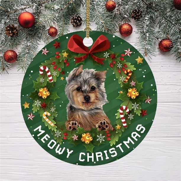 Navidad divertida decoración Navidad perro patrón colgante árbol de Navidad adornos Wmkox8yii fhajkh5064