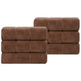 thumbnail image 3 of Superior Zero Twist Cotton Waffle Border Hand Towel Set of 6, Chocolate, 3 of 13