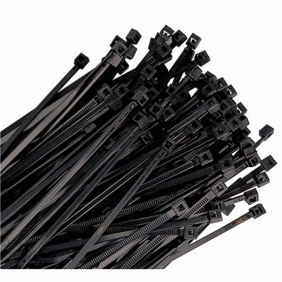 24 in. Black Cable Zip Tie, Pack of 50