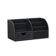 thumbnail image 1 of Injueey Organizador de escritorio de cuero Tidy Pen Portalápices Ollas Cajón Moda Papelería Contenedor de almacenamiento Caja Oficina Hogar Carpetas de archivos Negro, 1 of 6
