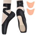 thumbnail image 2 of Ballet Pointe Shoes Girls Women Ribbon Ballerina Shoes With Toe Pads, 2 of 5