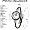 thumbnail image 2 of Blekon Collections Women's Cuff Watch - Round Analog Display Arabic Numbers 23mm Case Wire Bracelet Watch for Women Elegant Cable Cuff Bangle Wrist Watch, 2 of 5