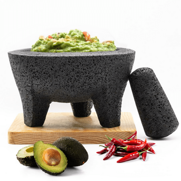 Set Molcajete Mortero Con Tejolote Y Tabla Para Picar.