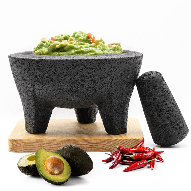 Set Molcajete Mortero Con Tejolote Y Tabla Para Picar.