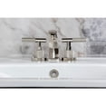 thumbnail image 3 of Kingston Brass KS4946KNL Convergent Two-Handle 3-Hole Deck Mount Widespread Bathroom Faucet with Knurled Handle and Brass Pop-Up in Polished Nickel, 3 of 8