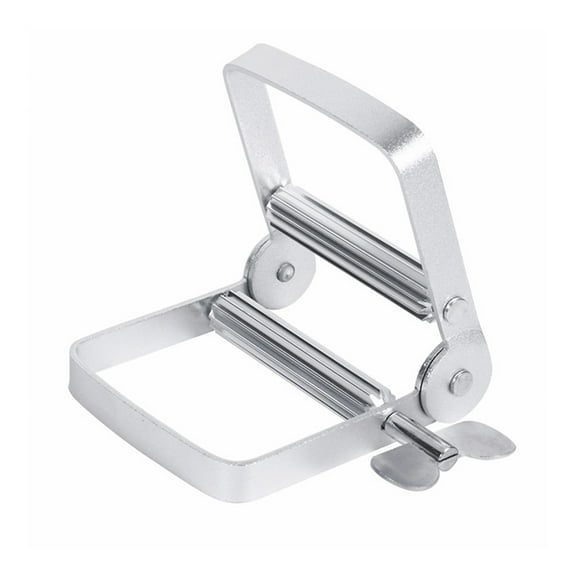 Soimiss Stainless Steel Toothpaste Squeezer Manual Cream Extruder for Home Use Plated Silver