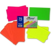 Neon Color Ruled Index Flash Cards For School, Studying, Organizing, Memorizing | 3x5-inch Fluorescent (6 Pack /