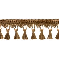 2 1/2" (6cm) Duke Collection Lovely Tassel Fringe Trim # TFDK025,, Oak Brown #E20 (Light Warm Brown) Sold By The Yard (36"/3 ft/0.9m)