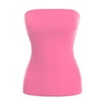 thumbnail image 3 of MixMatchy Women's Solid Basic Cotton Stretchy Long Bandeau Tube Top, Made in USA, 3 of 4
