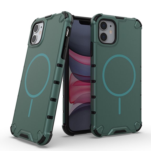 Magnetic Case for iPhone 11, Compatible with Mag-Safe, Classic Hybrid Magnetic Phone Case, Military Grade Drop Protection, Scratch-Resistant Back Rugged Cover for iPhone 11, Darkgreen