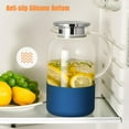 thumbnail image 6 of SUMMIT Water Pitcher with Silicone Base 61oz/ 1.8L, Hot& Cold Glass Pitcher with Lid and Handle, Glass Carafe with Lid for Coffee, Juice, Lemonade and Milk (blue), 6 of 12