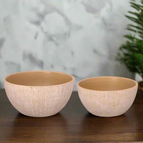 Calvera Dark Khaki Terracotta Pot Set (Set of 2)