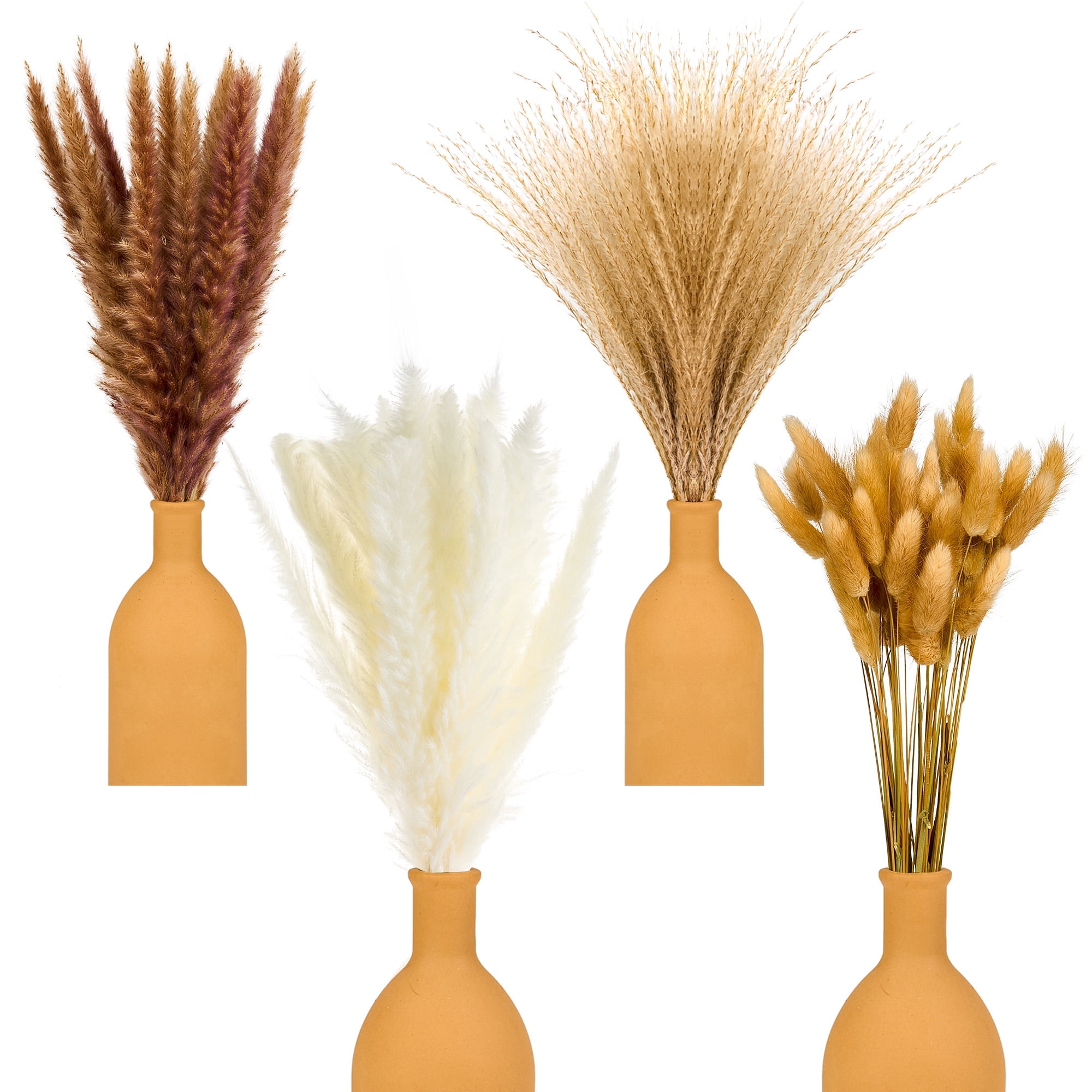 Sanmadrola Pampas Grass Boho Decor 100 PCS Home Decoration Boho Flowers Home Table Decor Rustic Farmhouse Party 17''