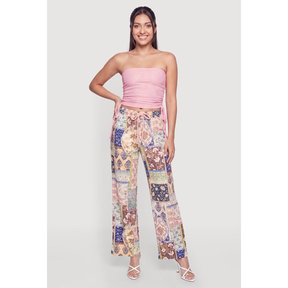 Women's Boho Print Wide Leg Pants