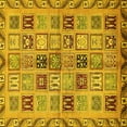 thumbnail image 1 of Ahgly Company Machine Washable Indoor Square Oriental Yellow Modern Area Rugs, 4' Square, 1 of 4