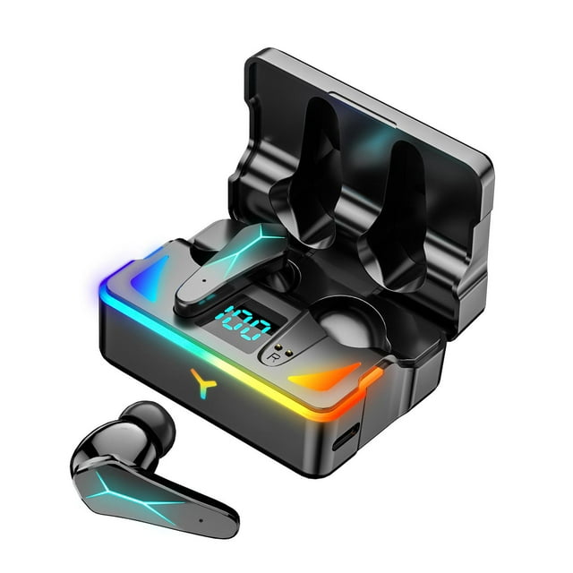 Auricular inalámbrico X7 con estuches de carga inalámbricos en el control táctil del oído, Auricular Bluetooth V5.1 Sonido premium con graves X7 Audífonos inalámbricos