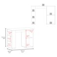 thumbnail image 4 of Depot E-Shop Rossiter Kitchen Island, 1 Door, 5 Shelves, Natural Oak/White, 4 of 7