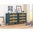 thumbnail image 3 of UBesGoo 3-Drawer Dresser Green, Natural Rattan & MDF Bedroom Storage Solution, 3 of 16