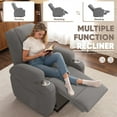 thumbnail image 6 of Homall Power Lift Recliner Chair with Massage for Living Room Recliner Chair for Elderly with Infinite Position Side Pocket and Saucer,Linen Gray, 6 of 7