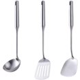 thumbnail image 1 of Soup Ladle & Wok Spatula & Slotted Spatula, BUY&USE 3 Pcs Stainless Steel Kitchen Utensil Set, Vacuum Ergonomic Handle Cooking Tools, 1 of 7