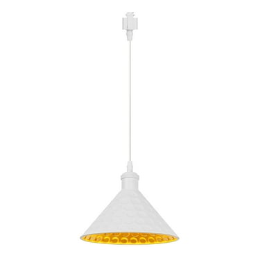 Kiven J-Type Track Lighting, 1-Light Modern Juno Track Lighting Pendant White Finish,J Track Light Pedant for Bedroom Kitchen Island Cafe, Cord length 39.4"