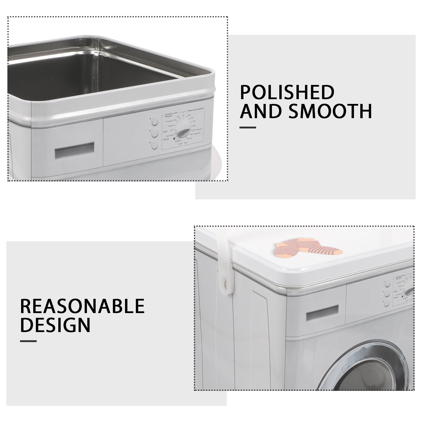 Laundry Detergent Tin Box Container with Lid Beads Washing Powder Soap Dispenser