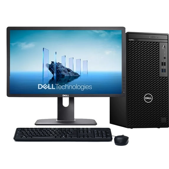 Restored Windows 11 Dell Tower Computer | Quad-Core i3 10th gen CPU | 32GB RAM | 1TB SSD | 24" LCD | (Refurbished)