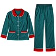 thumbnail image 6 of Goodw7 Family Christmas Sleepwear Set, Satin Button Front Holiday Pajamas with Smooth Soft Fabric for Family Gatherings and Holiday Cards, Womens, 6 of 6
