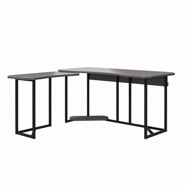 NTense Quest Gaming L Desk with CPU Stand, Gray