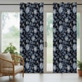 thumbnail image 5 of Outdoor Curtains for Patio Waterproof, Navy Blue Flowers Outdoor Privacy Panels Grommet, Spring Floral Elegant Pastoral Blackout Outside Curtains for Porch/Cabana/Pergola/Gazebo 54"x95", 2 Panels, 5 of 8