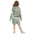 thumbnail image 4 of FORMRS Niños Bathrobe Unisex Hooded Robe Soft Plush Pajamas Sleepwear, Size 10-12T, Floral Forest Pattern, 4 of 7