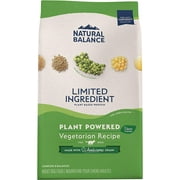 Natural Balance Limited Ingredient Adult Dry Dog Food with Vegan Plant Based Protein and Healthy Grains Vegetarian 12 lbs.