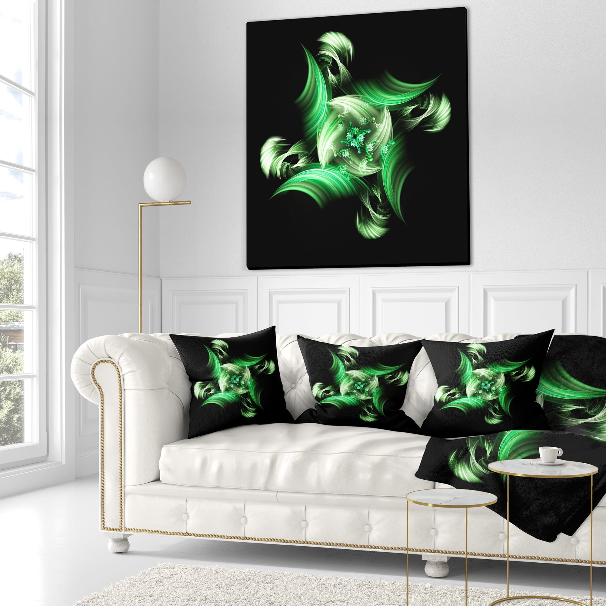 Designart 16" x 16" Green Polyester Throw Pillow