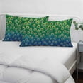 thumbnail image 3 of Peacock Feathers Pillow Covers, Linen Long Throw Pillow Case, Ombre Blue Green Modern Animals Printed Holiday Pillow Protector Decorative Cushion Cover for Living Room/Bedroom 16" x 24", 3 of 8