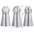 thumbnail image 3 of 3pcs Stainless Steel Flower Icing Piping Nozzles Pastry Cake Cream Cupcake Decorating Nozzles Tips Set, 3 of 3